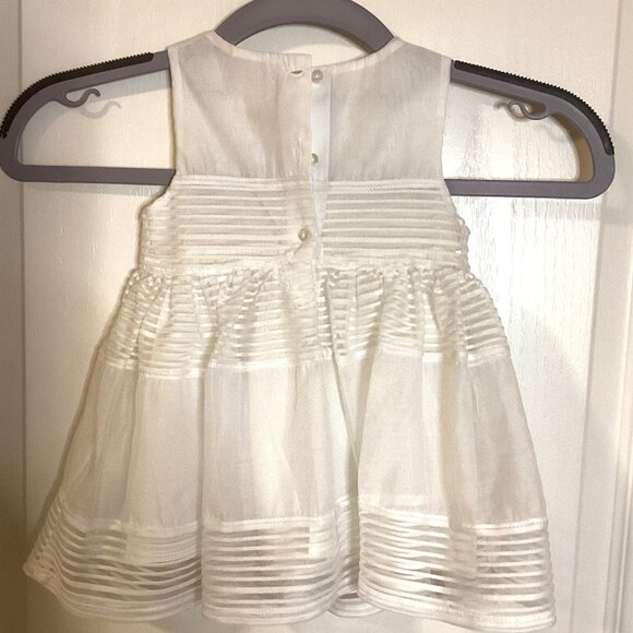 H&M Little Girls Formal White Sleeveless Dress 4-6 Months Fully Lined Wedding - Picture 5 of 8